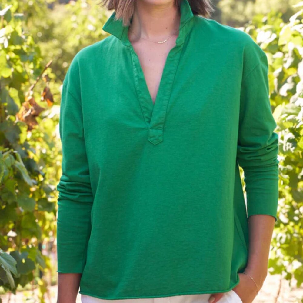 Frank & Eileen NWOT Jersey Patrick popover henley green - med